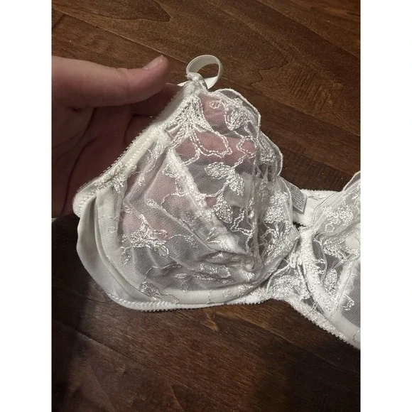 Christian Dior Vintage 1980s Lace Bra 34C NOS NWT Deadstock Ivory - Picture 5 of 8